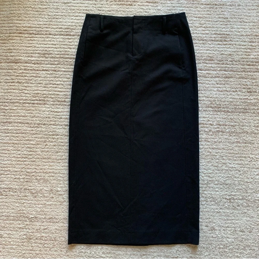 Vince Straight Fit Midi Trouser Skirt Black NWT Size 2